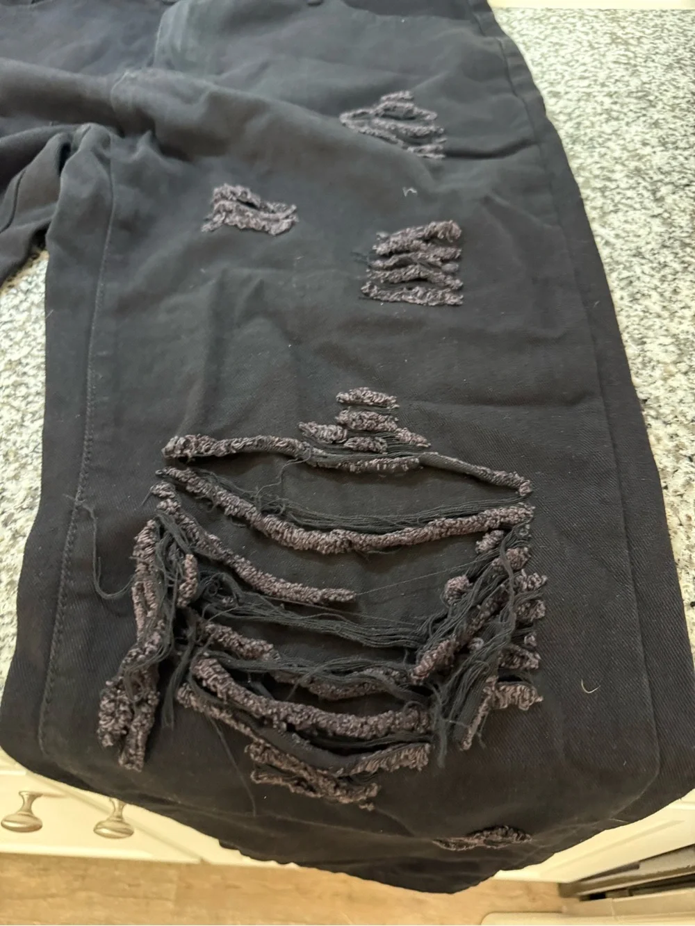 Black Distressed Ripped Jeans - Picture 3 of 4